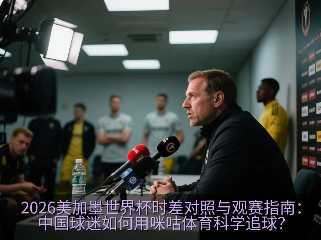 清晨明亮的厨房中，一位球迷边吃早餐边用手机观看无剧透的足球比赛回放画面